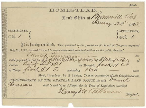 Homestead Act Signed