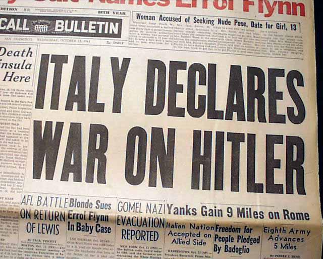 Italy Declares War on Germany